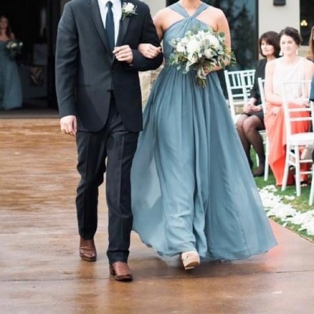 Light Blue Bridesmaid Formal Dress “Cora” in Mystic by Weddington Way